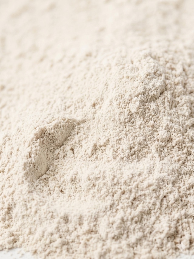 Close-up texture of green banana powder