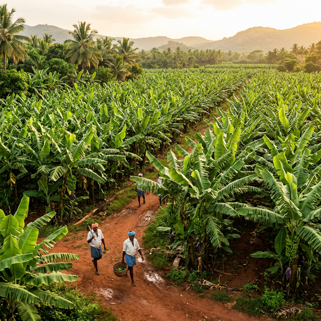 Banana plantation in South India