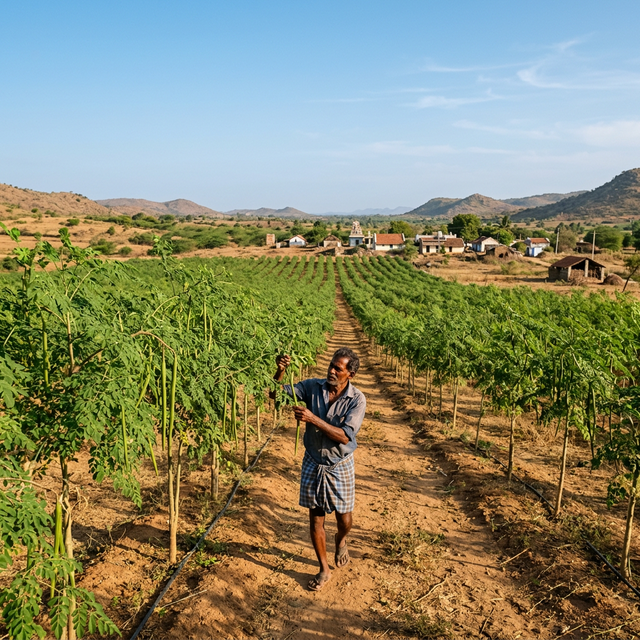 Moringa farm in Tamil Nadu