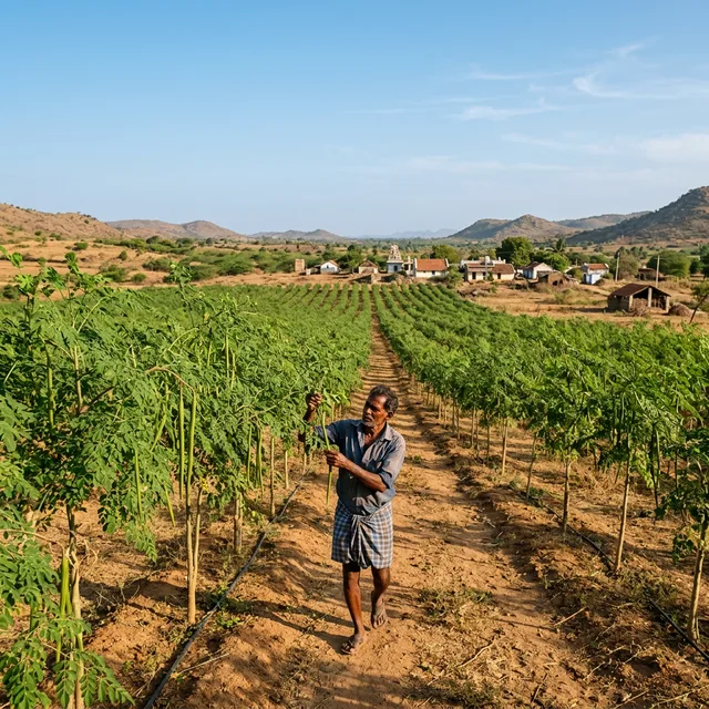 Moringa farm in Tamil Nadu