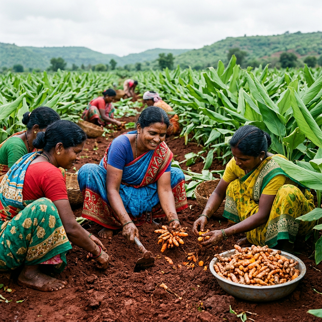 Turmeric harvest in Andhra Pradesh