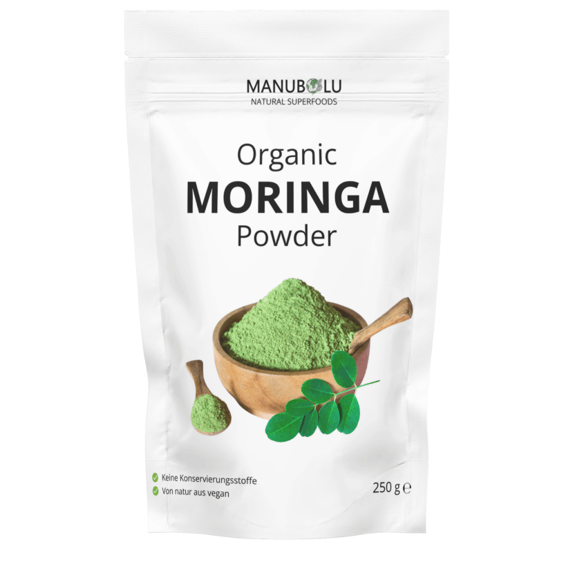 MANUBOLU Moringa Blatt Pulver - Bald verfügbar, reich an Vitamin A und E für das Immunsystem