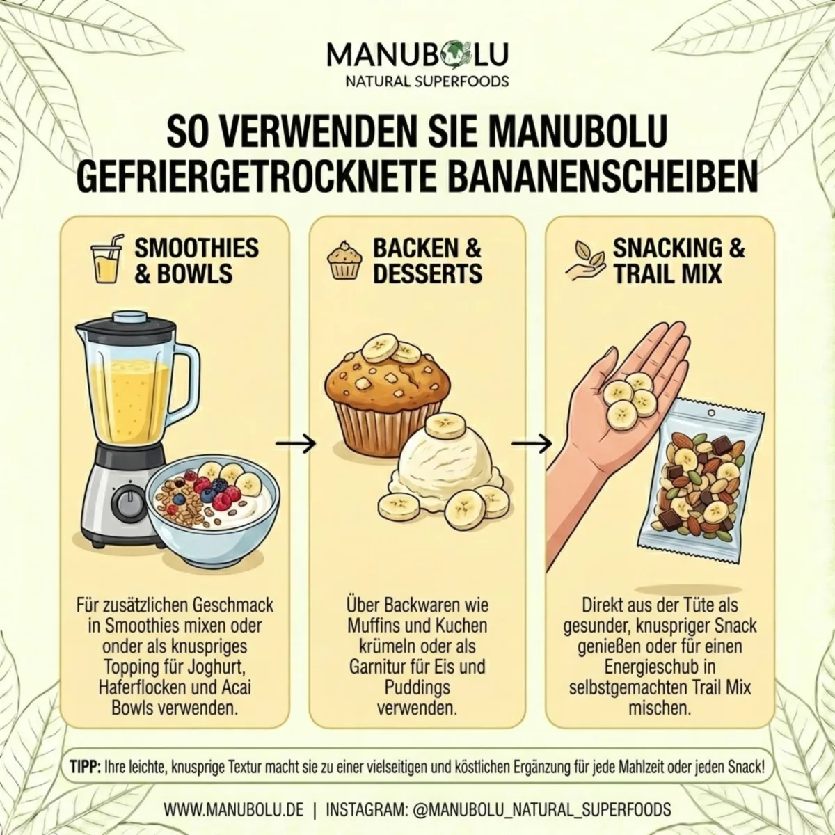 Manubolu freeze-dried banana slices, product view 3